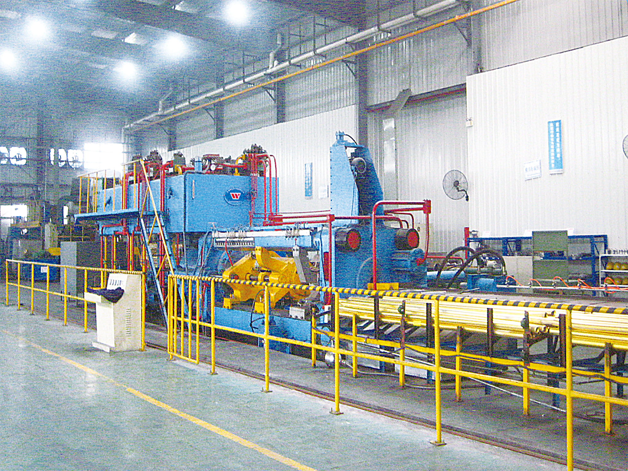 Extruding tube production line